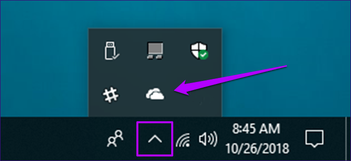 OneDrive icon in Windows taskbar notification area