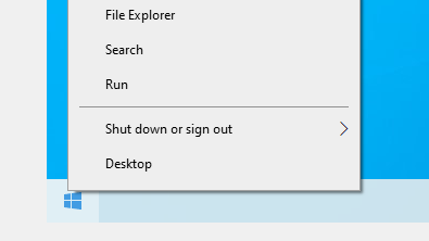 Windows 10 Power User Menu - search for Task Scheduler